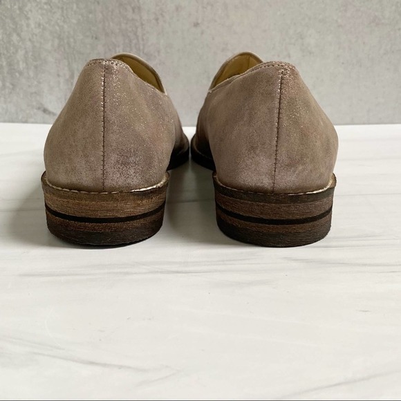 ARA Leather Pewter Shimmer Wingtip Loafers Size 8.5 - Picture 6 of 11